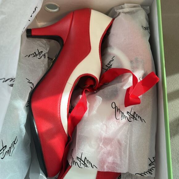 Lulu Hun London Jeanie High Heel Red and White Size 7 eu 38 UK 5 - Picture 12 of 12